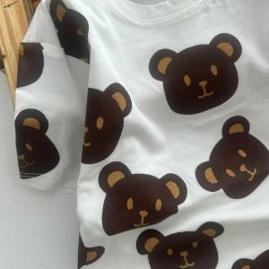 تیشرت شلوارک تدی خرس قهوه ای