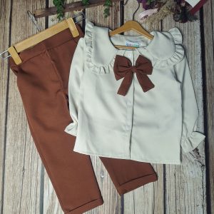 شومیز شلوار بچگانه ی پاپیون |دخترانه