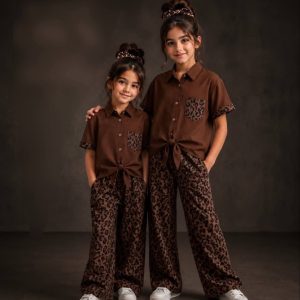 بلوز شلوار پلنگی دخترونه